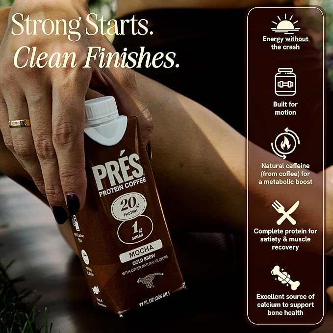Protein Coffee - 20g Ready To Drink Protein With Real Cold Brew - Original, Vanilla, Mocha - 1g Sugar - 100 Calories - No Added Sugar - 99% Lactose Free - 11 FL OZ - 12pk Variety Pack