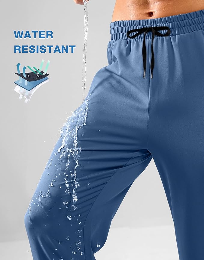 Pudolla Men's Lightweight Hiking Pants Quick-Dry Outdoor Sweatpants with Zipper Pockets for Casual Travel Athletic Workout