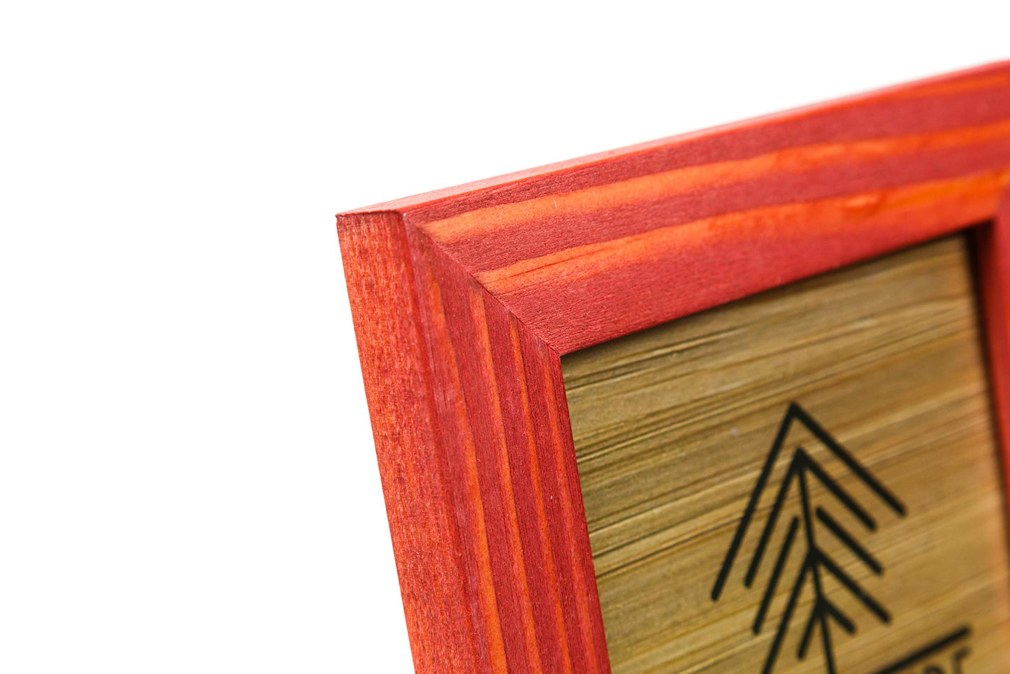 Rustic Wooden Picture Frame 4x6 Inch - Set of 2-100% Natural Eco Barn Wood with Real Glass - Made for Wall Hanging and Tabletop Display - Red