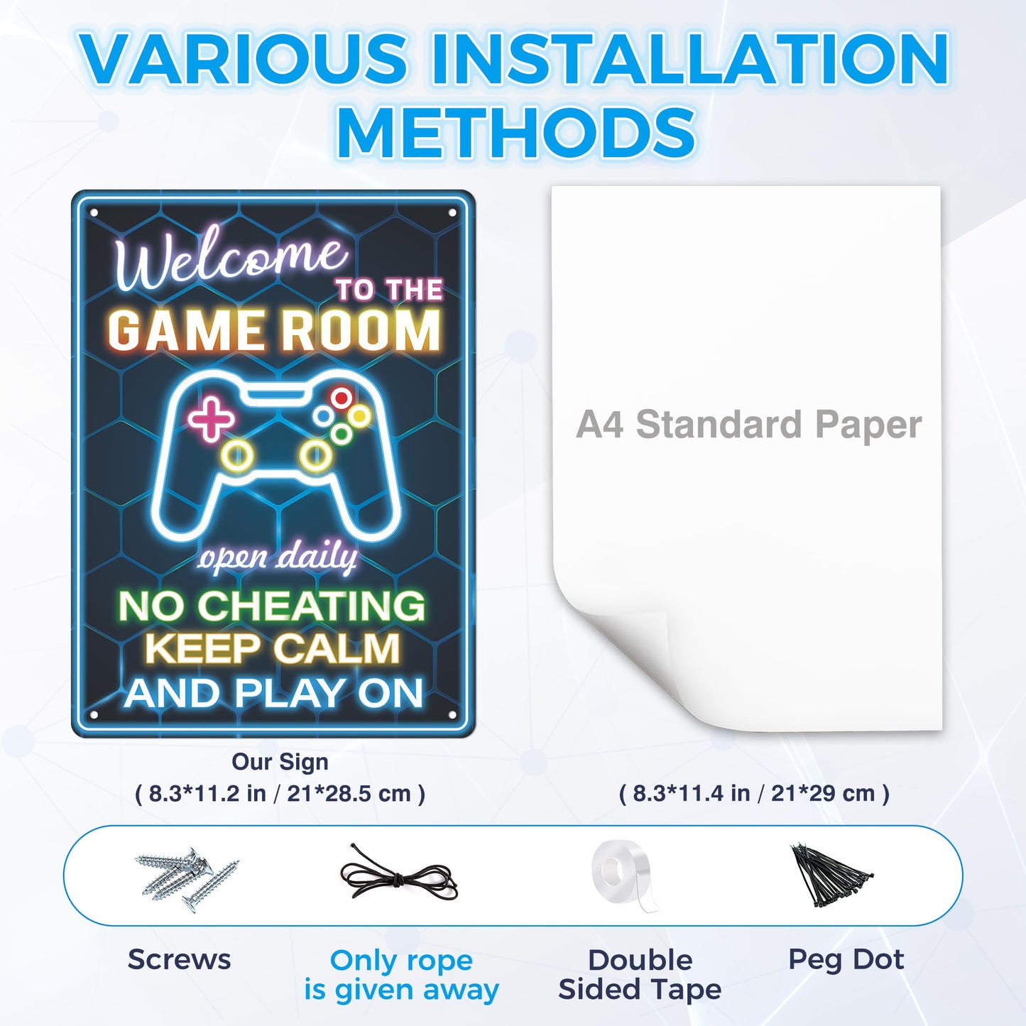 Welcome to the Game Room Neon Sign - Game decor for boys room,Perfect Gamer Gift for Son, Friends, Game Lover（11 * 8inches，Rope included）