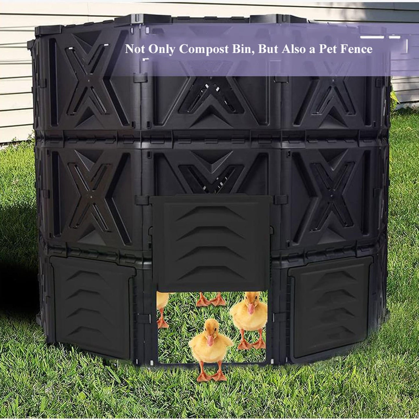 Kitchen Compost Bin, Compost Bin Outdoor Tumbler Compost, 540L(142 Gallons) Extra Large Capacity BPA Free Composting Box All Season Composter for Garden Yard, Can Also be a Pet Fence ,Indoor Compost B
