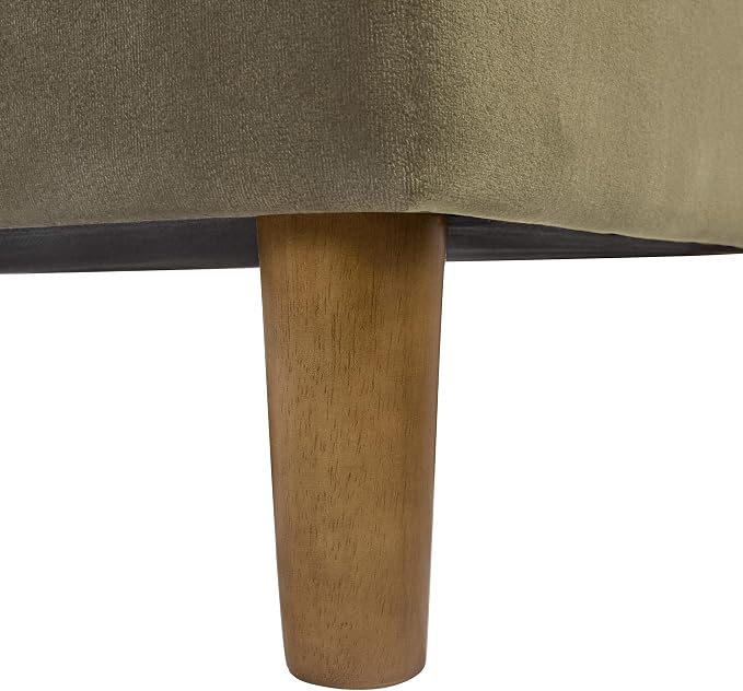 Homepop Home Decor | Tufted Ainsley Button Storage Ottoman Bench with Hinged Lid | Ottoman Bench with Storage for Living Room & Bedroom,Light Sage Green Velvet