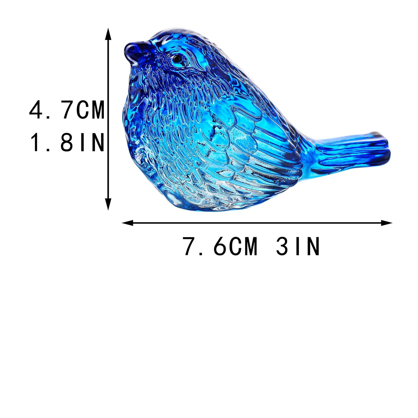 H&D HYALINE & DORA Blue Glass Bird Figurines Bird Gifts for Bird Lovers Women Crystal Glass Animal Figurine Collectible for Home Shelf Decor