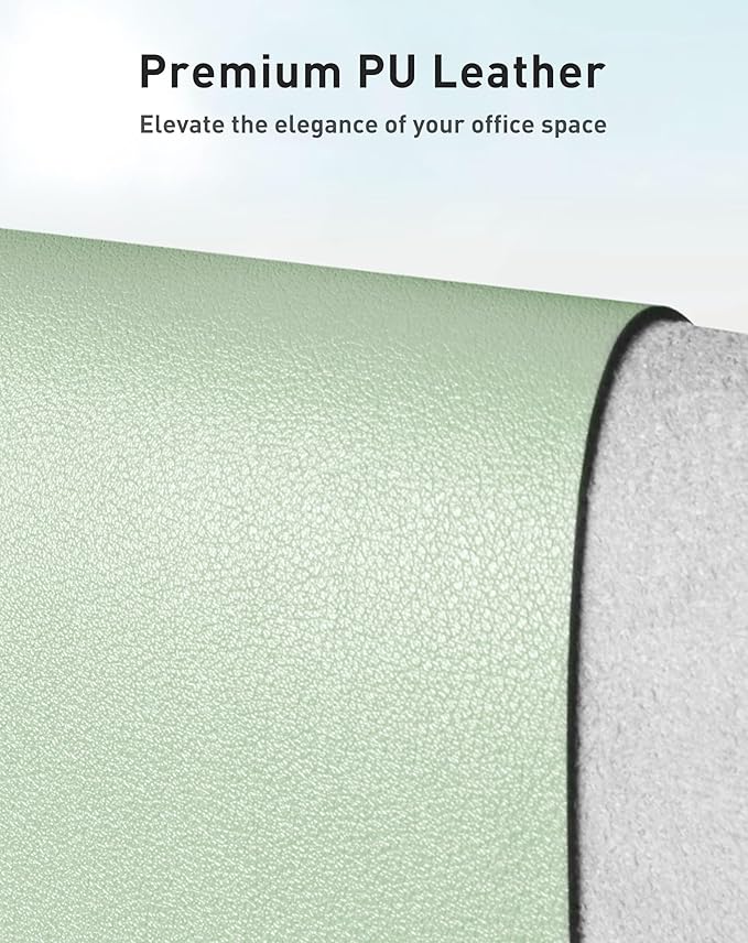 Aothia Faux Leather Desk Mat - Large Mouse Pad, Non-Slip PU Leather Blotter, Waterproof Writing Surface for Office and Home (Aqua, 40" x 24")