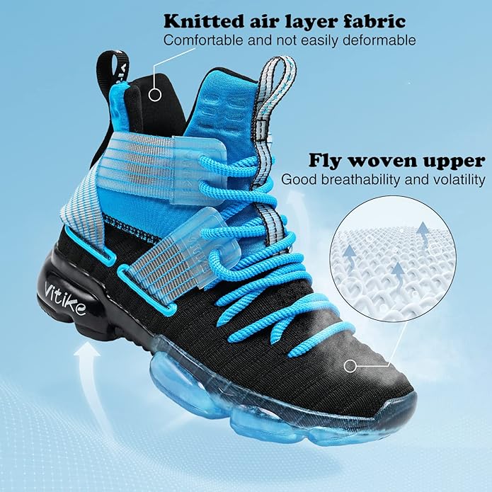 JMFCHI Kids Basketball Shoes High-top Sports Shoes Sneakers Durable Lace-up Non-Slip Running Shoes Secure for Little Kids Big Kids and Boys Girls
