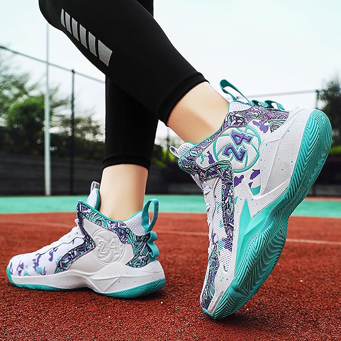 Boys Basketball Shoes Breathable Indoor Athletic Shoes Youth Outdoor Fashion Sneakers Comfortable Basketball Shoes for Girls