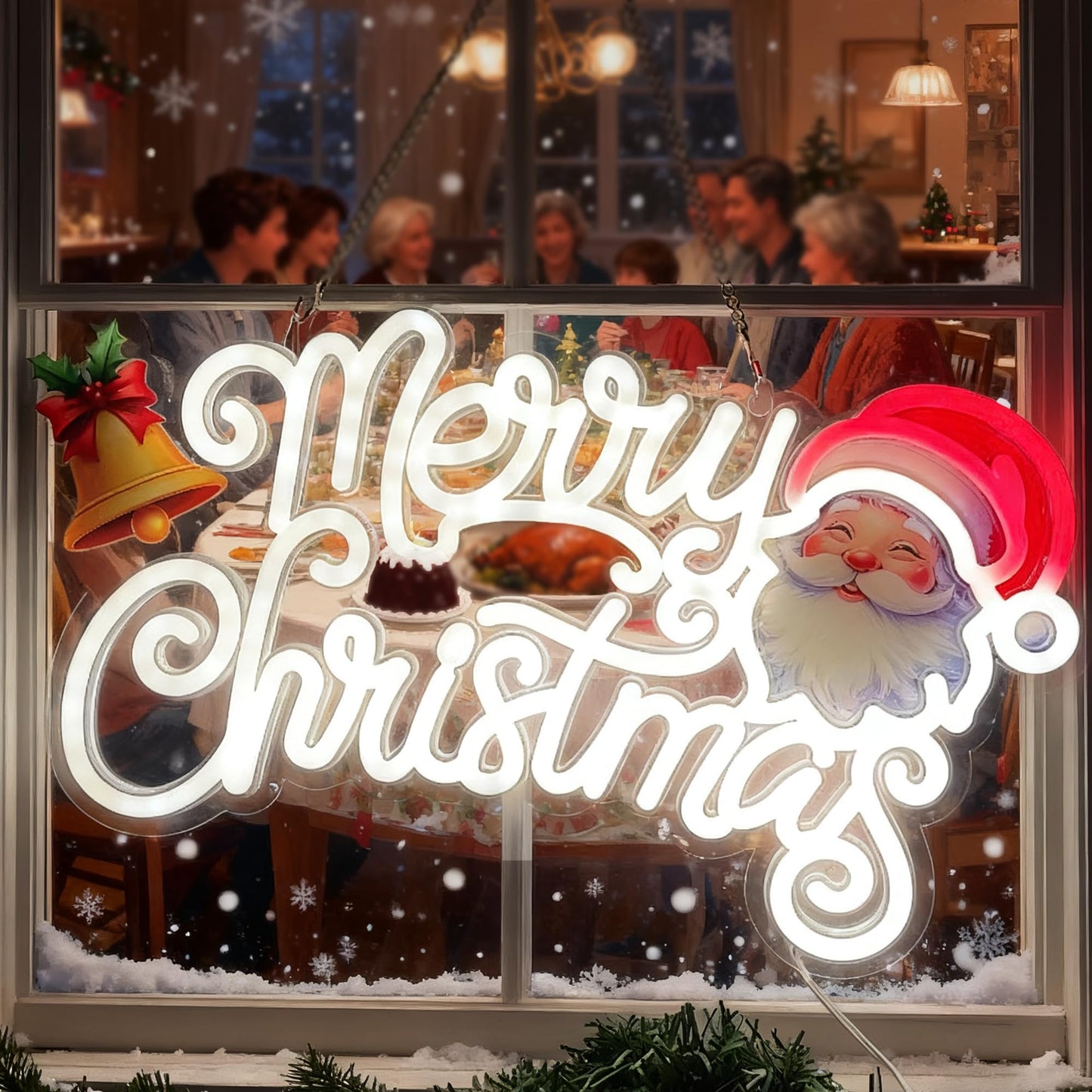 Merry Christmas LED Neon Sign Lights for Christma Festive Holiday Decoration Bedroom Wall Decor Christmas Gifts for Mom Kids Dorm Living Room Cafe Bars Party Decor (16.2 * 9.2in)