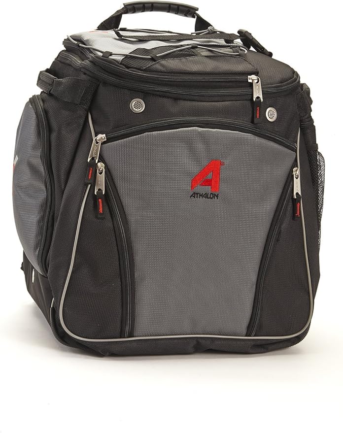 Athalon Heated Ski/Snowboard Boot Bag, Stores Gear Including Helmet, Goggles & Gloves, 12V Power, Grey & Black