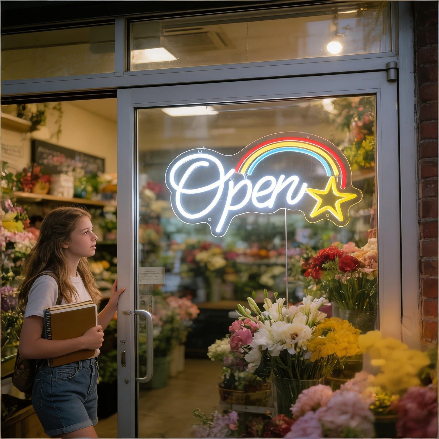Open LED Neon Sign, USB Powered Decorative Light Store Business Open Sign for Retail Shop Cafe Bar Home Wall Table Light Up Neon Decor 15.7 x 7.1 In