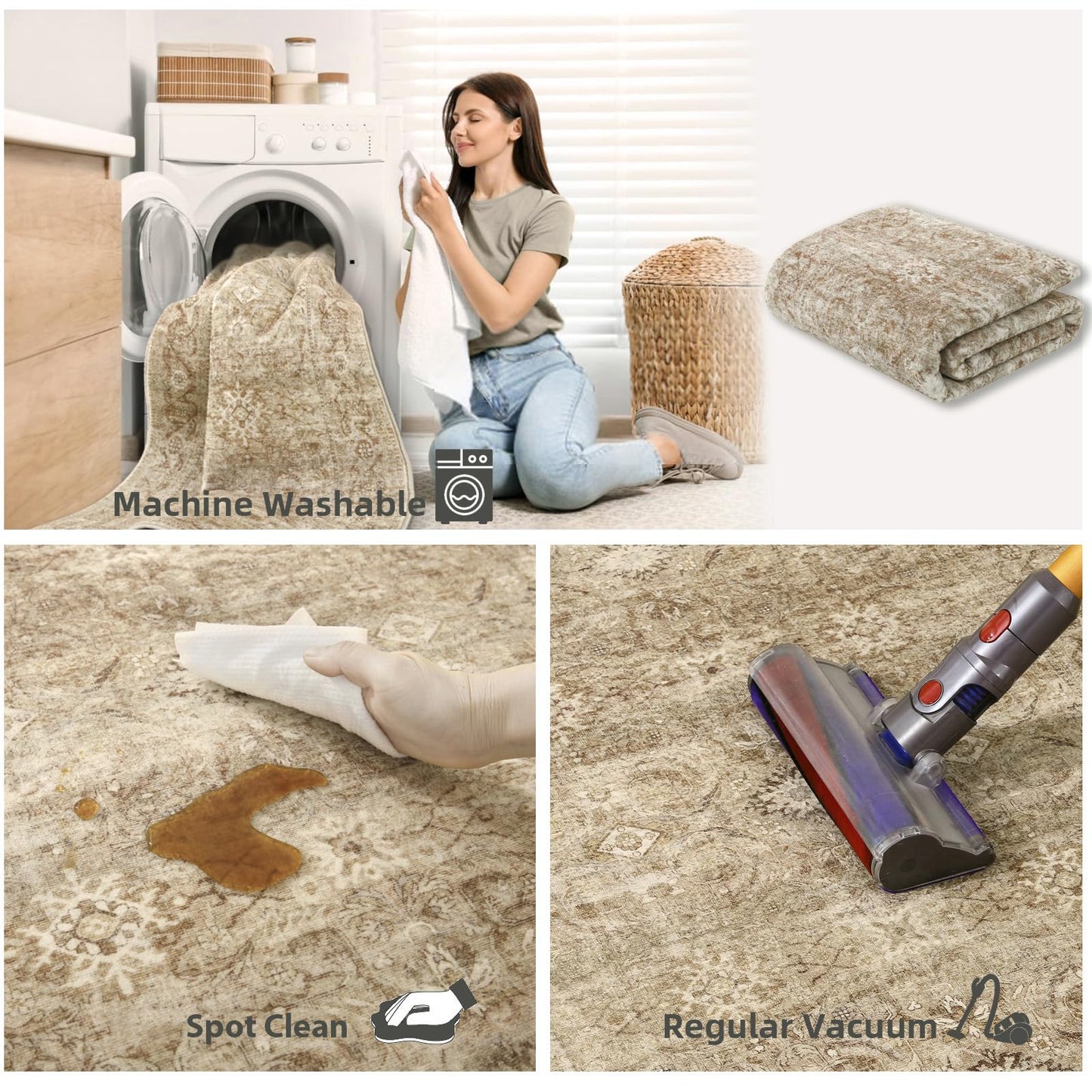 Washable Door Mat Indoor Entrance: 2'x3' Small Entryway Rug Boho Area Rugs Non Slip Low Pile Soft Throw Rugs for Inside Front Door Floor Kitchen Bedroom Bedside Dorm Room Entry Home Office