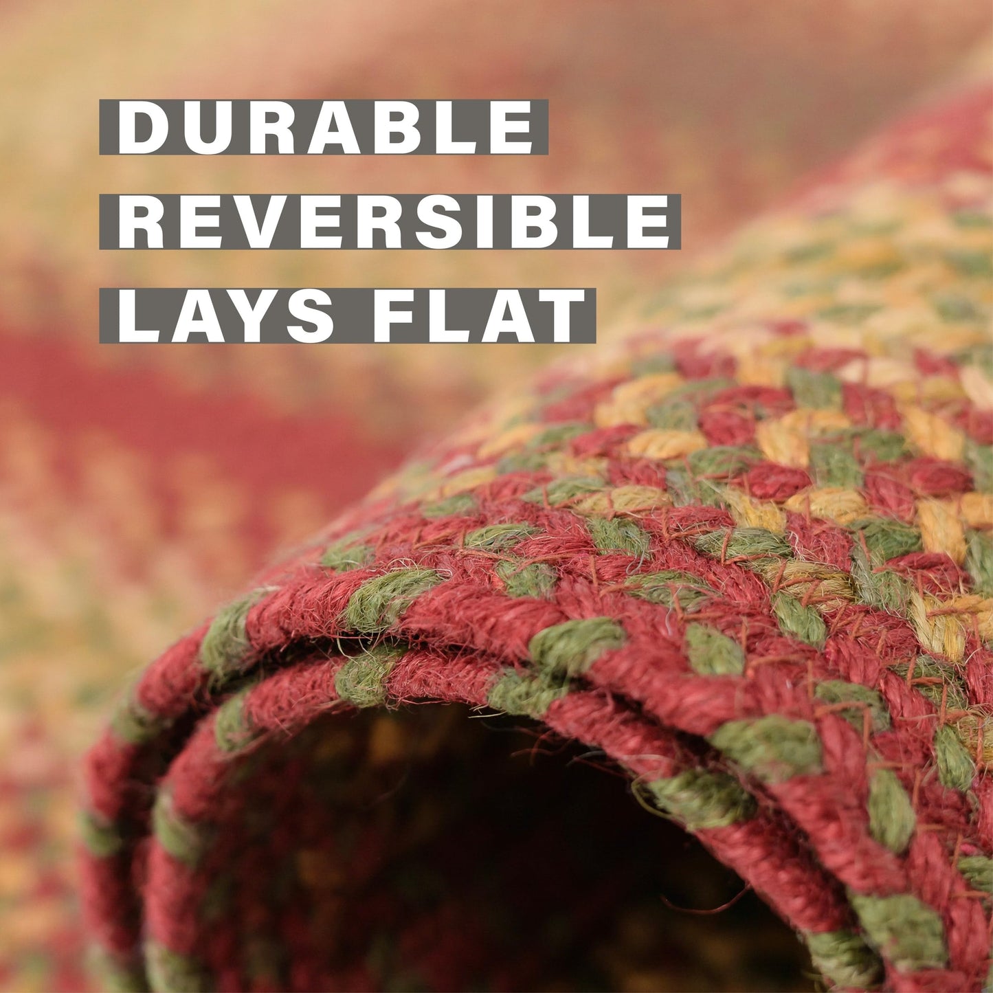 Oval Jute Braided Rug – All Natural Fiber 4' x 6' Area Rug, Made With Natural Jute Twine – A Reversible Rug for Rustic Home Décor – Homespice Cider Barn Oval Jute Rug 4' x 6'