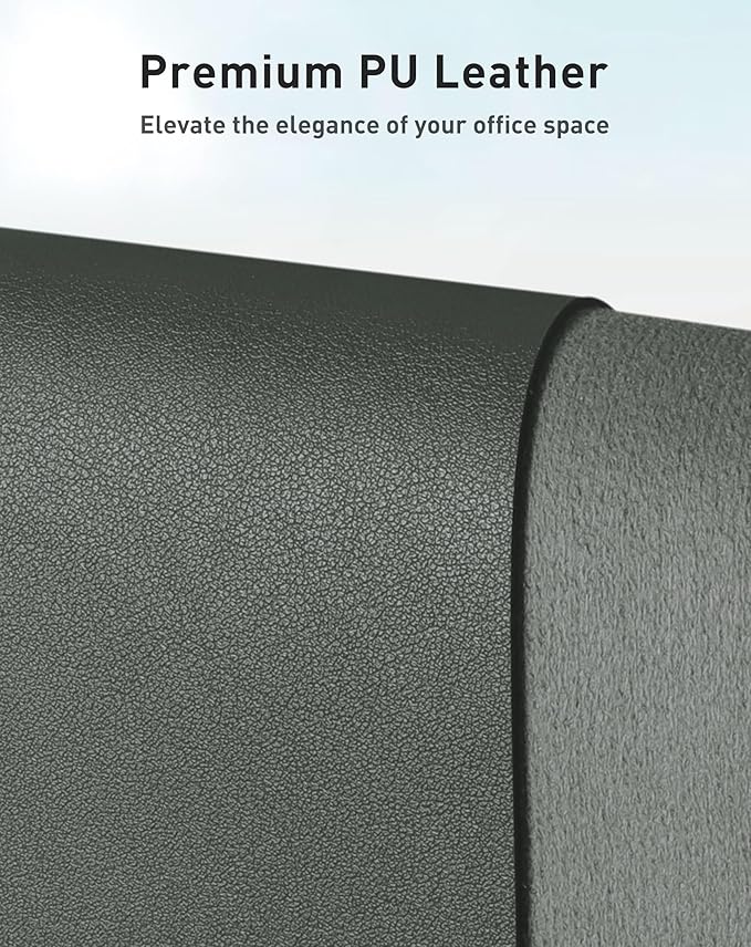 Aothia Faux Leather Desk Mat - Large Mouse Pad, Non-Slip PU Leather Blotter, Waterproof Writing Surface for Office and Home (Jungle Green, 40" x 24")