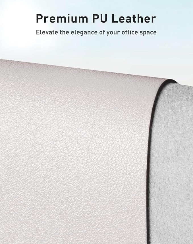 Aothia Faux Leather Desk Mat - Large Mouse Pad, Non-Slip PU Leather Blotter, Waterproof Writing Surface for Office and Home (Pale Lavender White, 40" x 24")