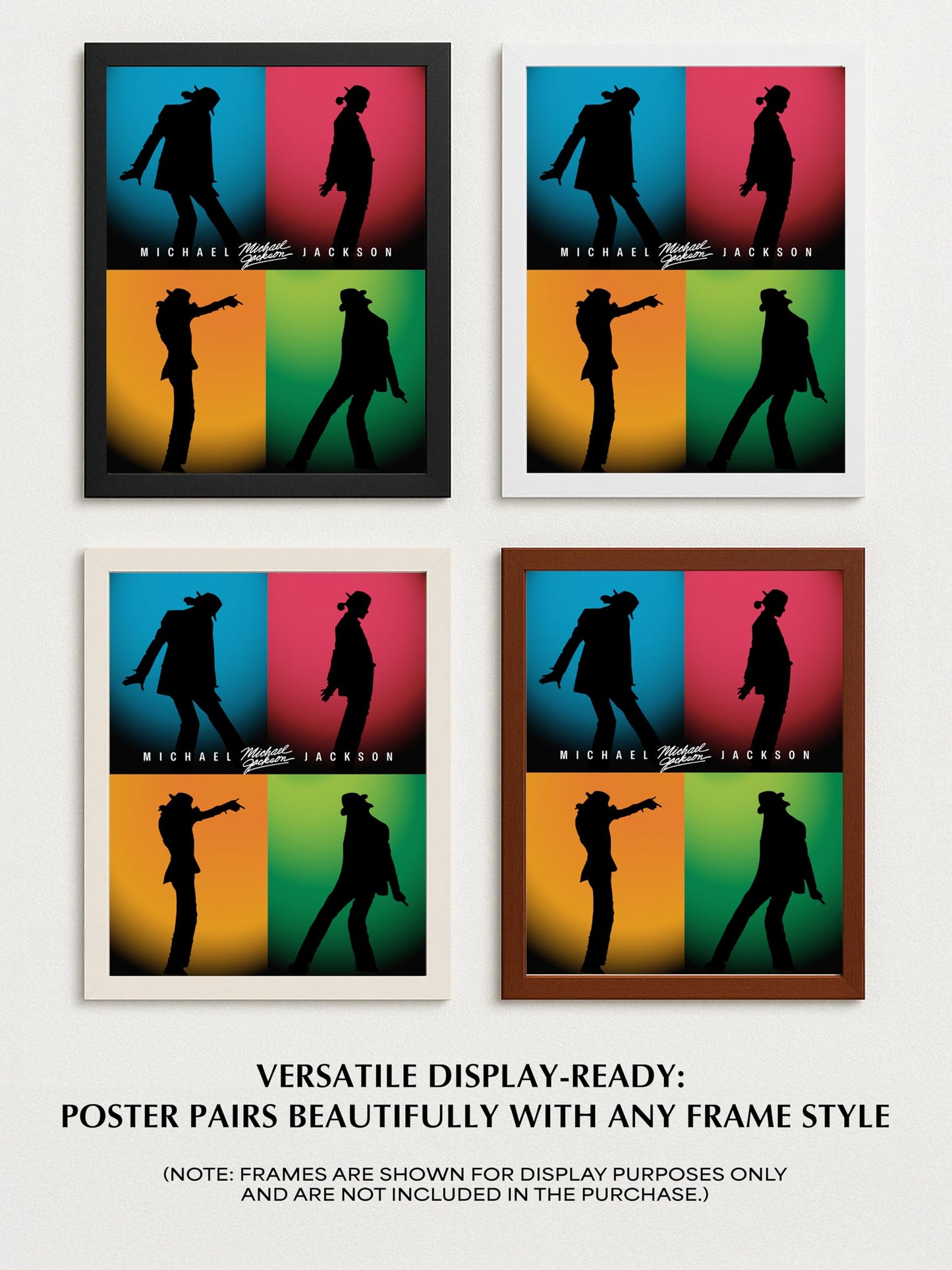 AMERICAN LUXURY GIFTS Iconic King of Pop-Silhouette Wall Art Print, Perfect for Home, Offices, Bedroom, Living Room, & Music Room Decor (Unframed, 11 x 14 inches)
