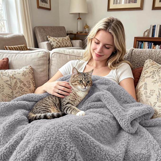Exclusivo Mezcla Fleece Twin Size Bed Blanket, Ultra Soft, Lightweight and Fuzzy Light Grey Blanket for Women, Home Decor, 60x80 Inches