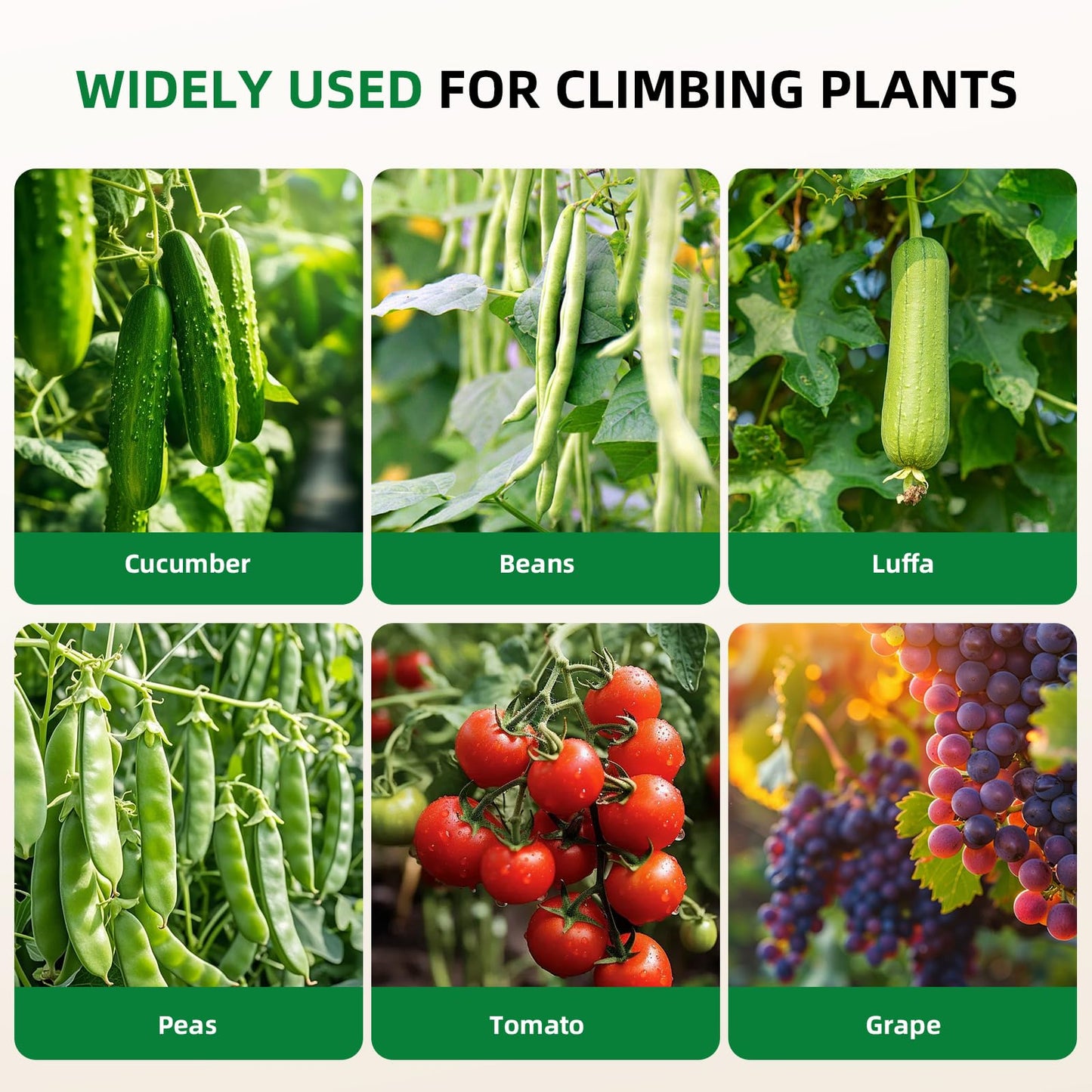 Laodier Cucumber Trellis for Raised Bed, U-Shape Garden Arch Metal Support for Climbing Plants, Metal Arch Plant Support Vegetables Trellis, Plant Support for Vine Outdoor (Black, 47*30*47inch(L*W*H))