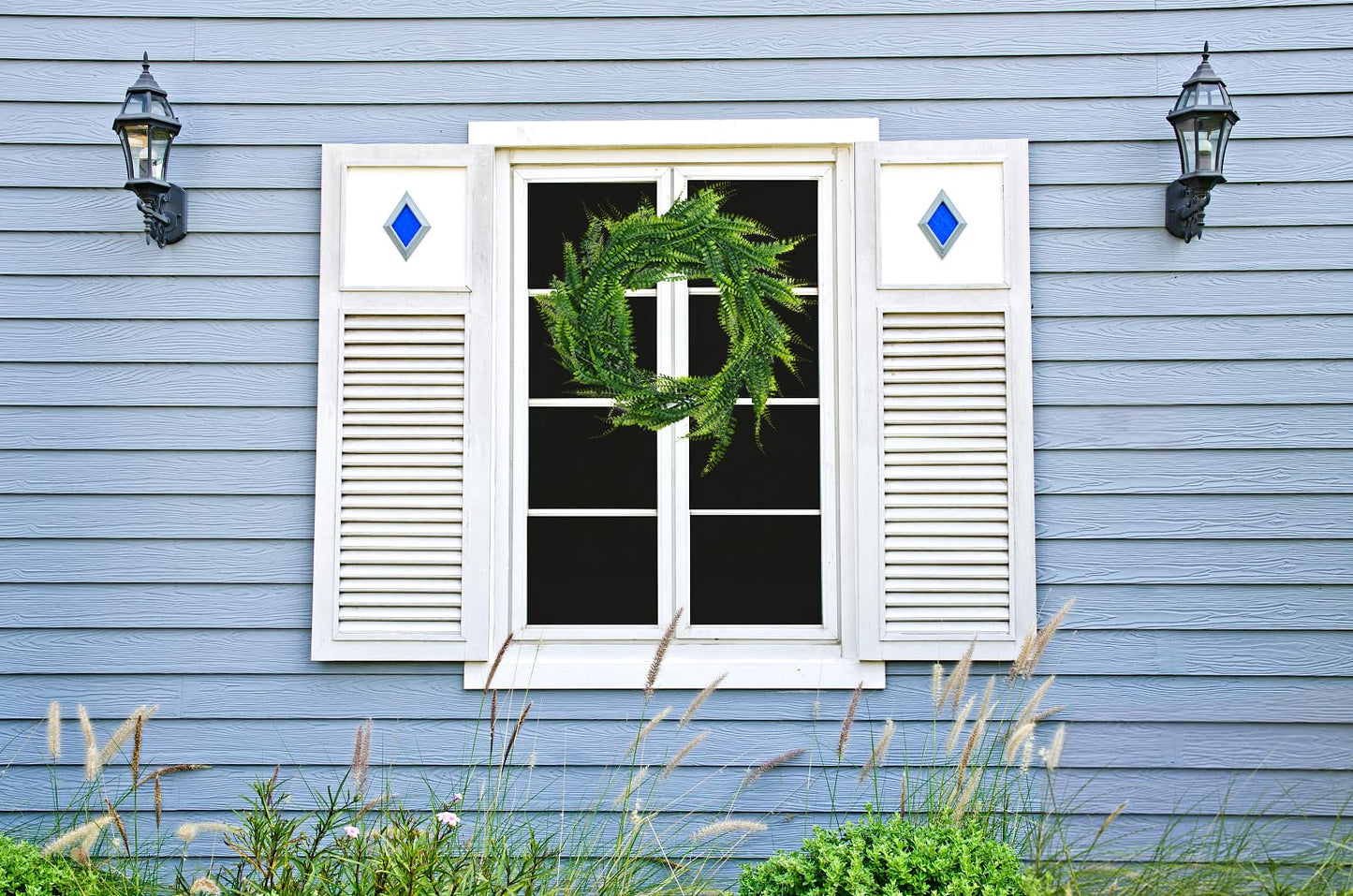 RECUTMS 2pcs Artificial Hanging Boston Ferns Garland Fake Hanging Plant 6 FT Greenery Leaves Ivy Garland Faux Ferns Fake Vines for Spring Outdoor Indoor Home Garden Party Wall Easter Decor