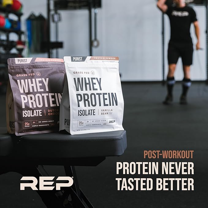 REP Purist Whey Protein Powder, Premium Vanilla Grassfed Isolate, Post-Workout Recovery, Keto Friendly, Clean Nutrition Meal Replacement, Promotes Lean Muscle, Sugar and Gluten-Free, Women Men, 2 Lb
