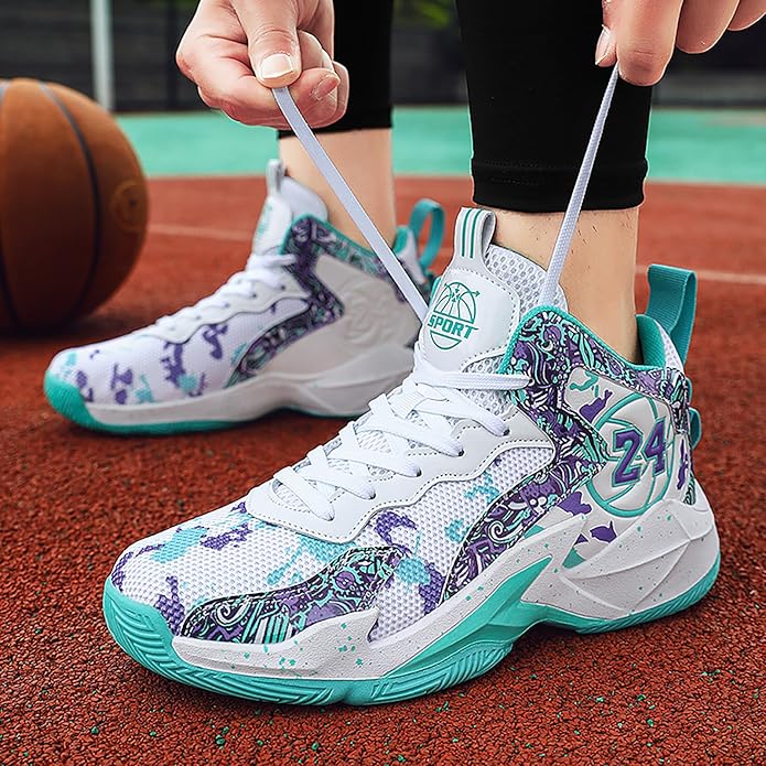Boys Basketball Shoes Breathable Indoor Athletic Shoes Youth Outdoor Fashion Sneakers Comfortable Basketball Shoes for Girls