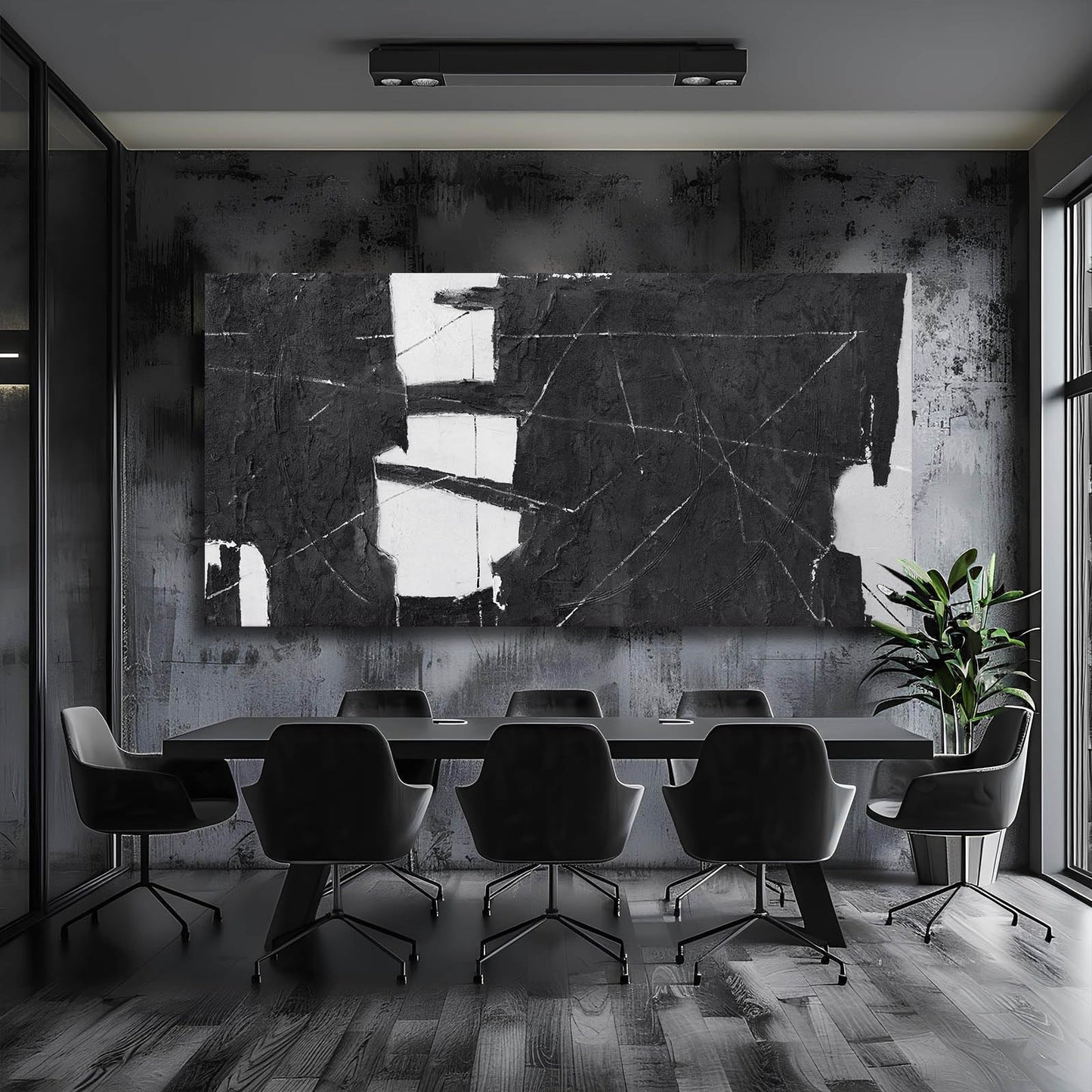 VAYIMDH Black Art Large Abstract Wall Decor for Living Room Black and White Painting on Canvas Line Prints for Walls Office Home Decorations 29x58 Inches