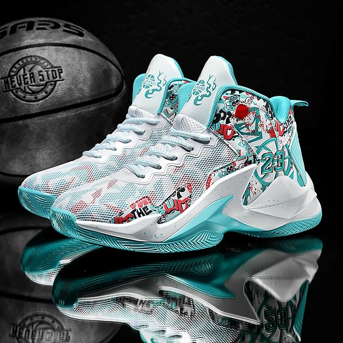 Boys Basketball Shoes Breathable Indoor Athletic Shoes Youth Outdoor Fashion Sneakers Comfortable Basketball Shoes for Girls