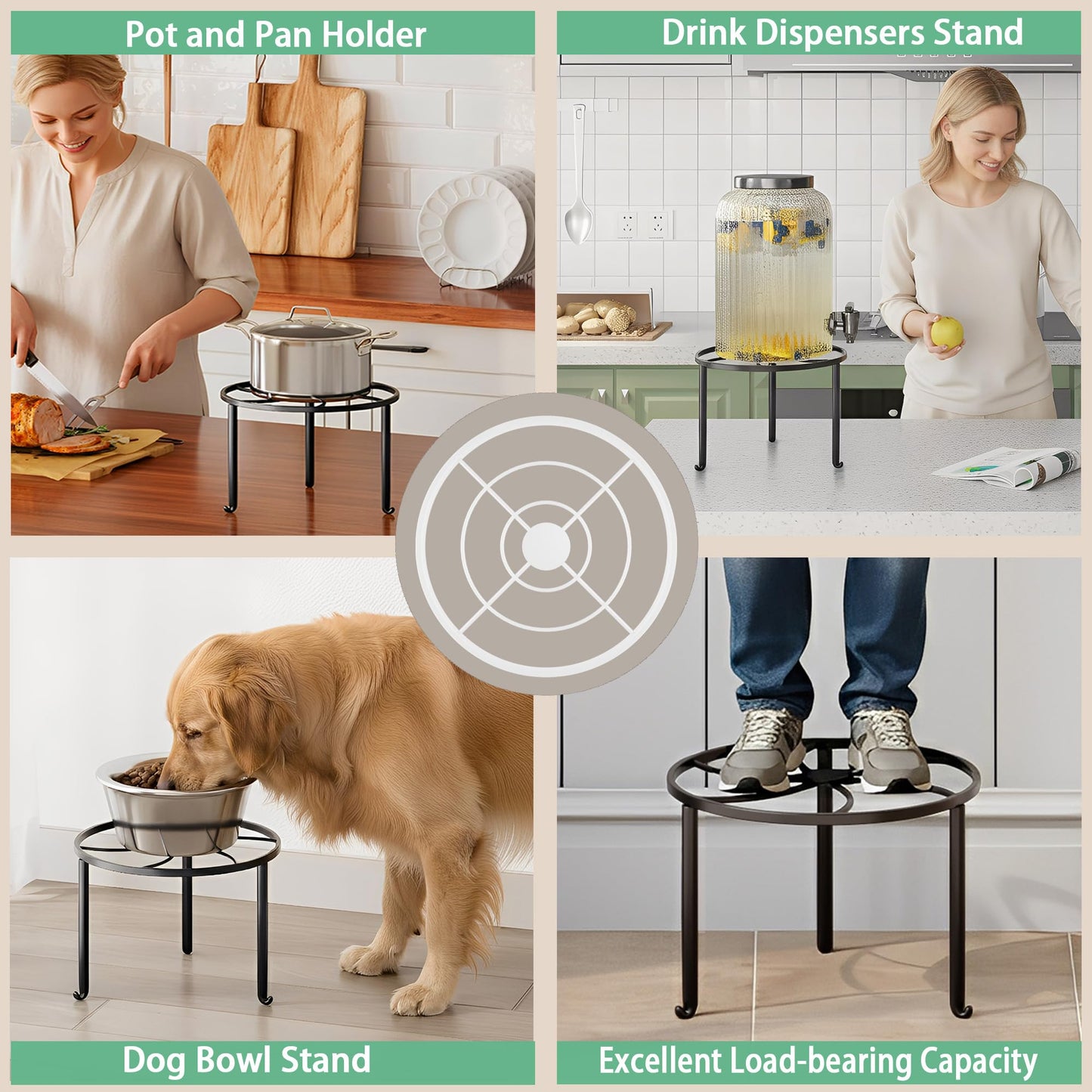 NQW 5 Pack Metal Plant Stand Indoor Outdoor Anti-Rust Iron Flower Pot Stand Holder, Round Black Display Rack Flower Stand Plant Holders for Living Room,Balcony,Garden