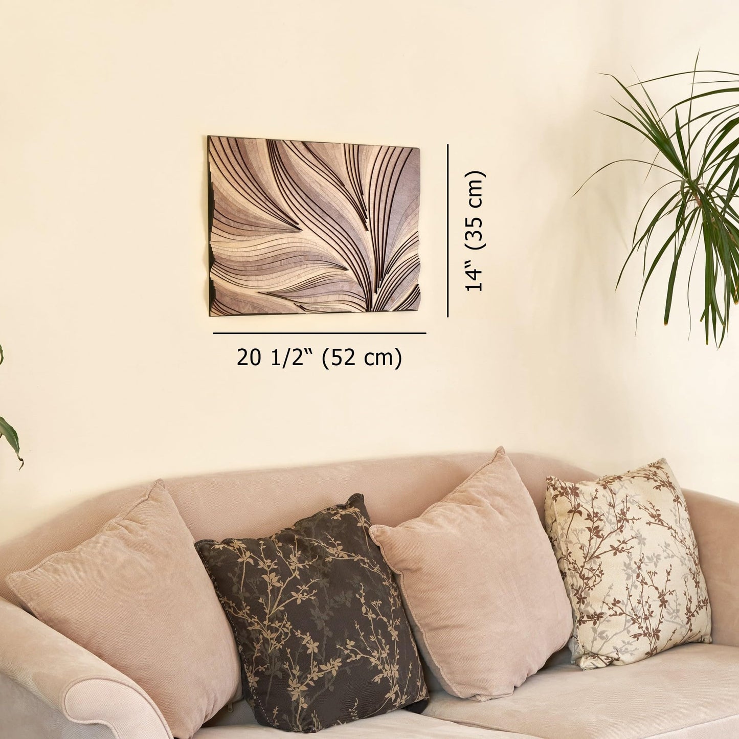 NEODECO Parametric Frameless Wood Wall Art, 3D Acoustic Wall Panel of Parametric Cut & Stained Birch Plywood Layers, Geometric Wall Hanging, Abstract Wood Wall Decor (Small)