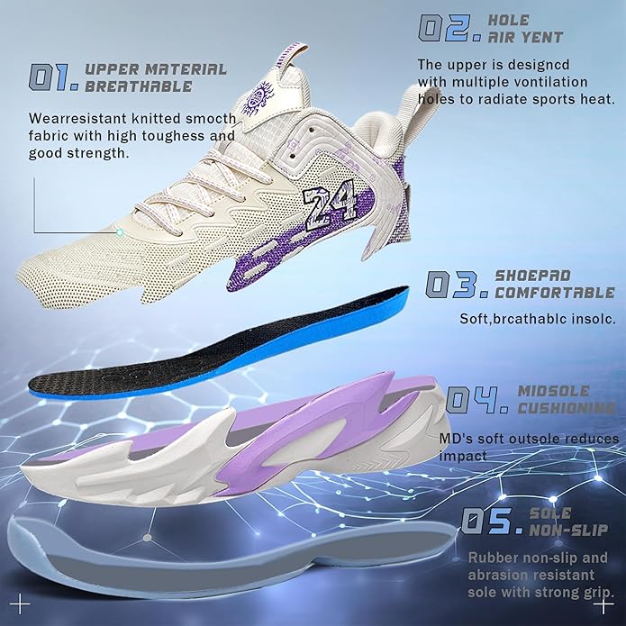 Men Basketball Shose Breathable Men Non Slip Outdoor Fashion Sneakers