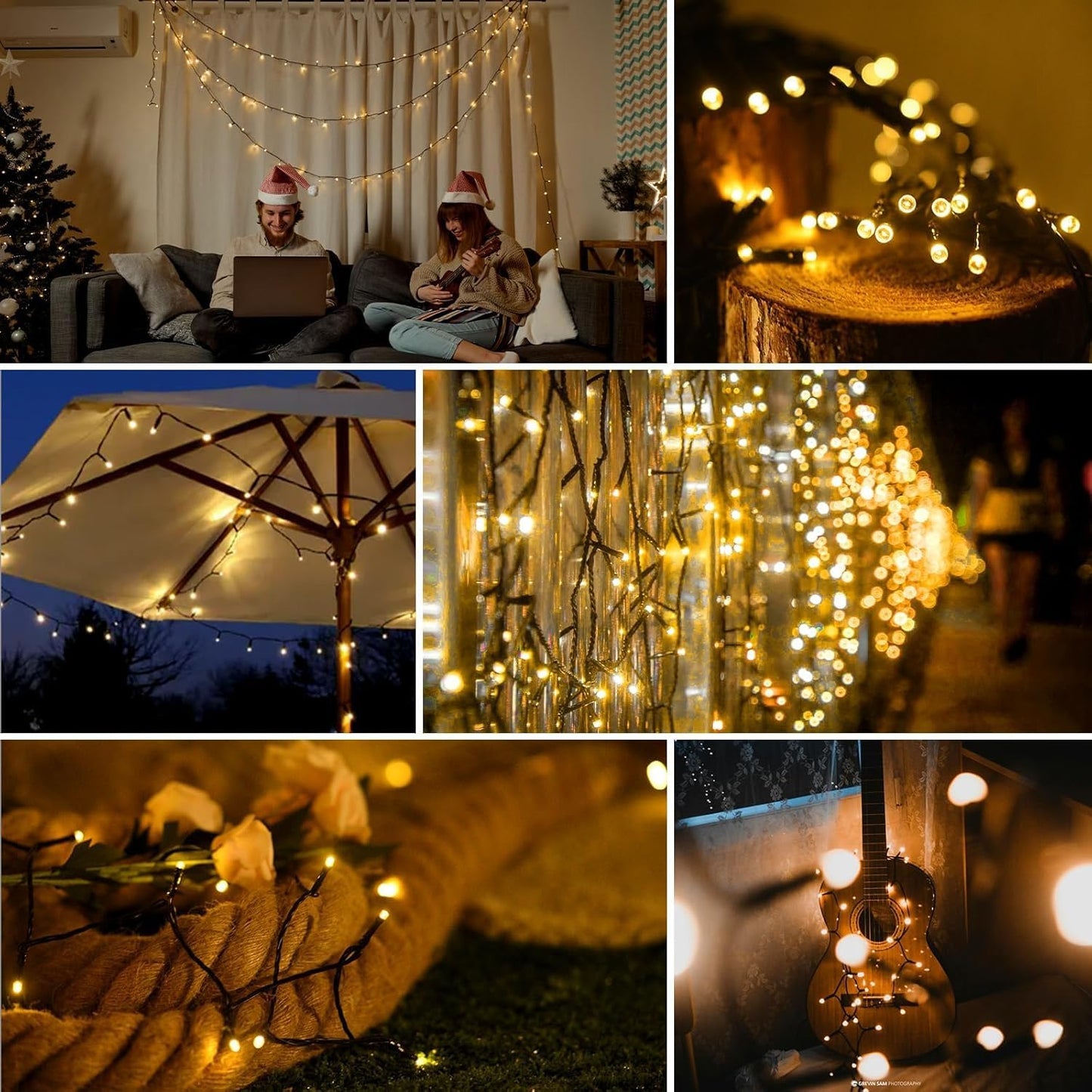 Solar Powered String Lights, 164ft 2 Pack Total 400 Led Solar Christmas Lights Outdoor Waterproof with 8 Modes - Solar Outdoor String Light for Outside Tree Lights for Tree Patio Christmas Warm White