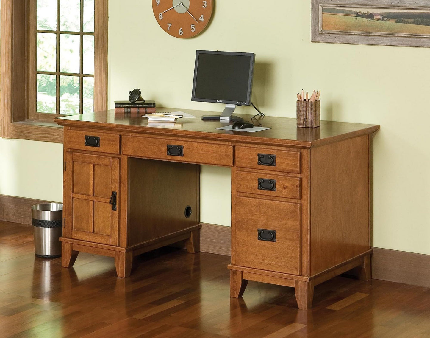 Homestyles Arts & Crafts Cottage Oak Pedestal Desk