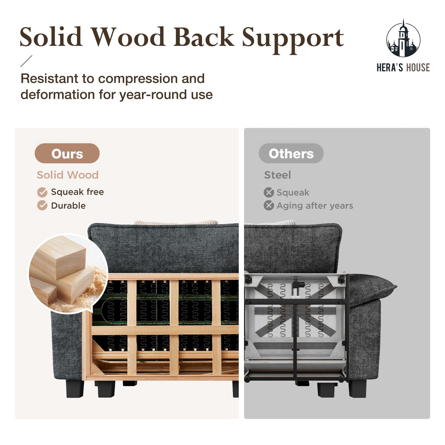 HERA'S HOUSE 158" Modular Sectional Sofa, Oversized U Shaped Couches for Living Room, Comfy Cloud Couch with Ottoman, 6-Seater Deep Seat Sofa with Throw Pillow, Chenille Blue