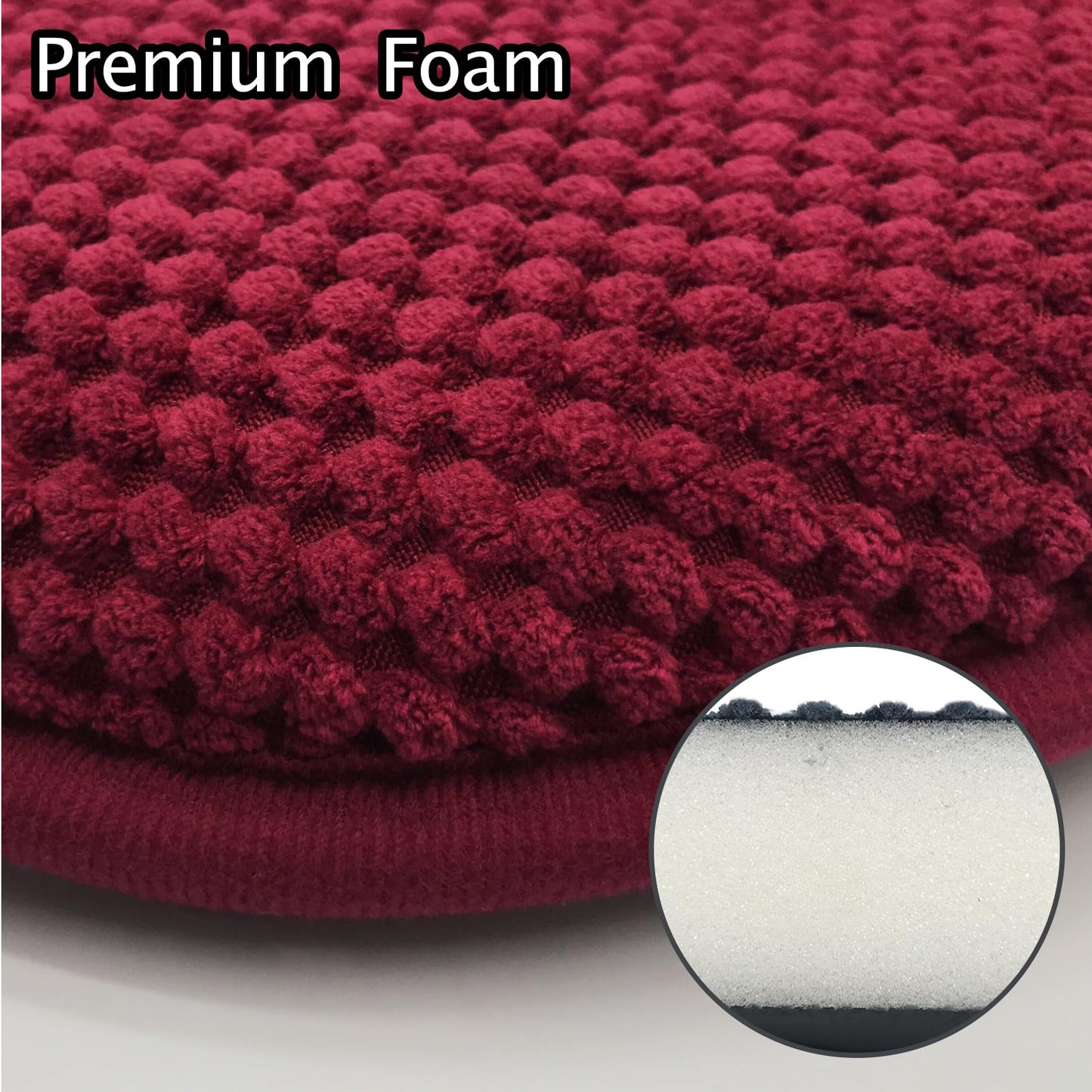 PAGGED Wine Red Foam Seat Cushions Kitchen Chairs Pads for Dining Chairs Non Slip Office Seat Cushions Washable U Shaped Soft Thick Large Metal Wooden Chair Cushions,17" x 15"