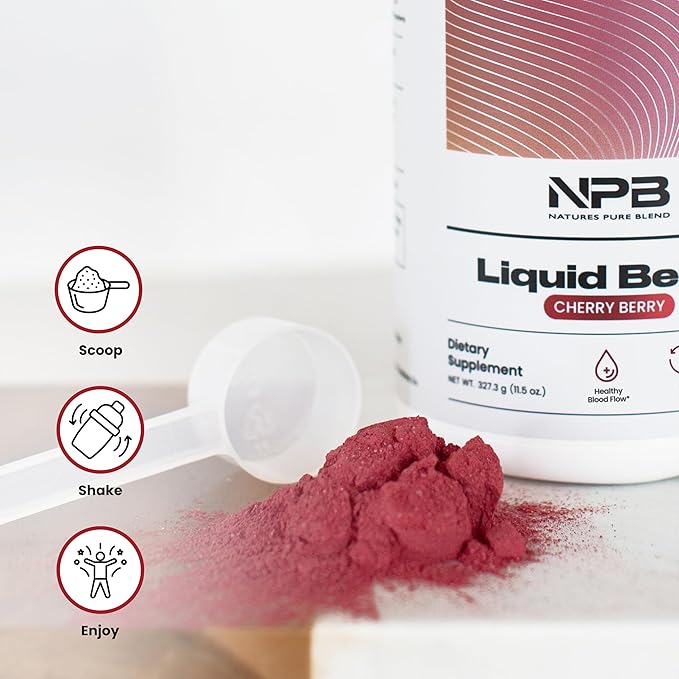 Nature's Pure Blend Organic Beet Root Powder ??Nitric Oxide Booster L-Arginine ??Liquid Beets for Blood Flow Circulation & Energy ??Pre-Workout Endurance Support ??8,000 MG