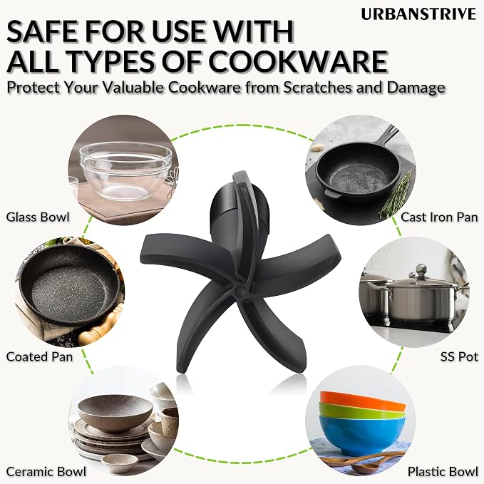 Urbanstrive Heavy Duty Meat Chopper for Ground Beef, Durable Ground Beef Smasher, Non-Scratch Hamburger Chopper, Non-slip Ground Meat Chopper and Meat Masher Ground Beef (Black)