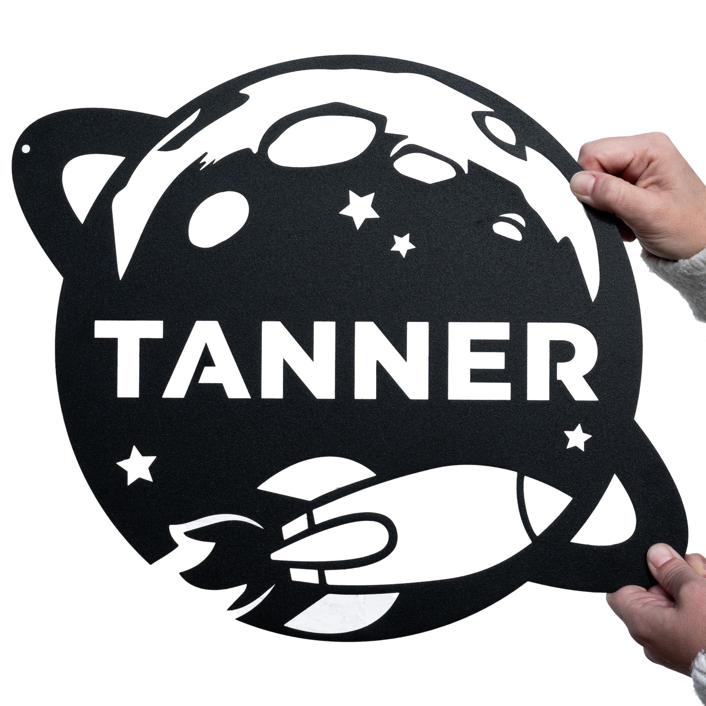 Metal Outer Space Name Decor | Outer Space Nursery Personalized Name Sign, Astronaut Space Wall Art, Outer Space Galaxy Nursery, Rocketship Decor