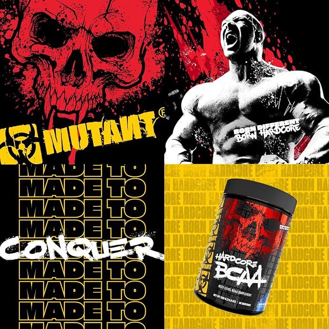 Mutant Hardcore BCAA - Pre, Intra or Post Workout ??BCAA Next Level branched-Chain Amino Acids Supplement ??Hydration + Recovery - 30 Serving - Mango