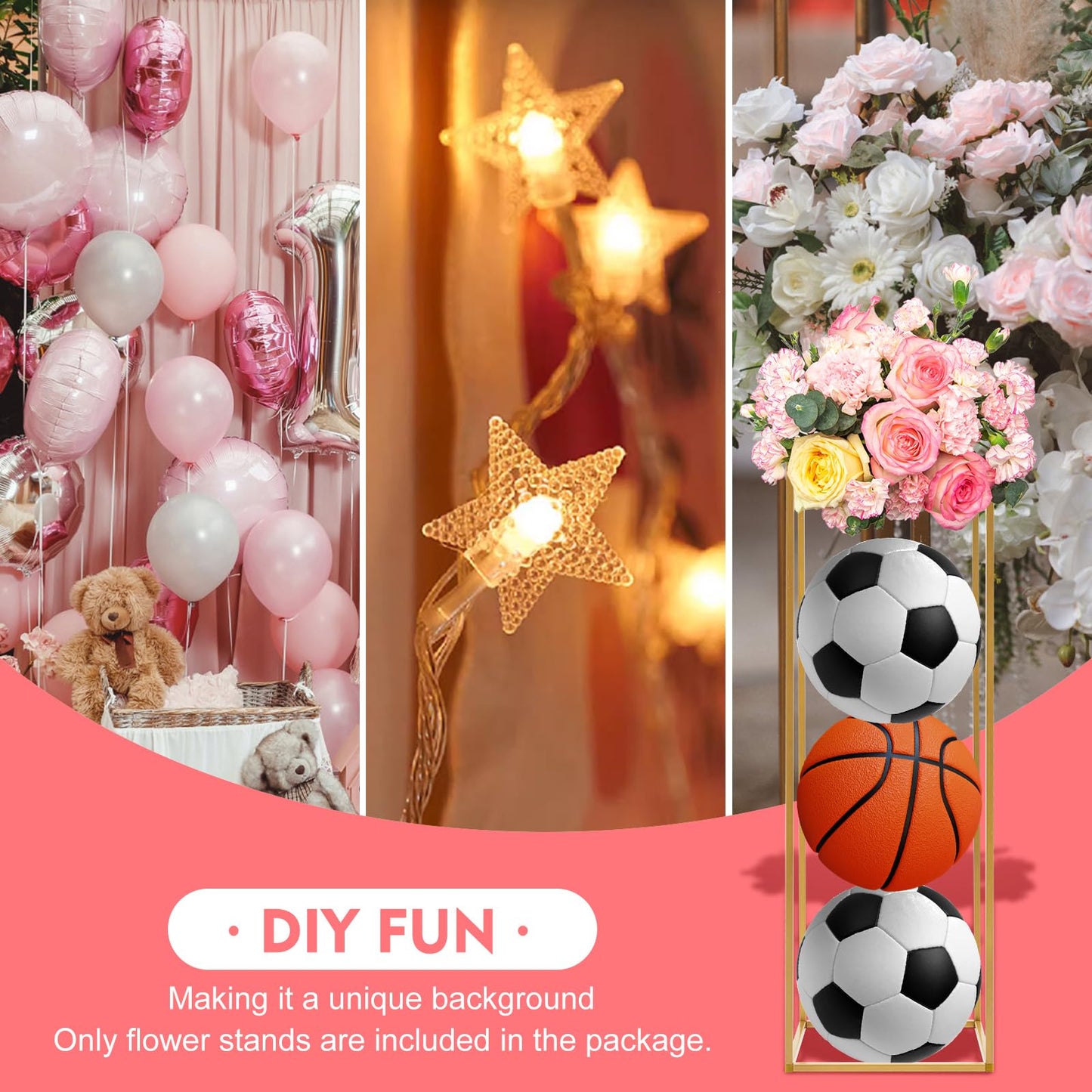 RYIRSHOH 10 Pcs Wedding Centerpieces for Tables, 31.4inch Metal Column Flower Stand, Gold Centerpieces for Table, Geometric Floral Vase for Birthday, Party
