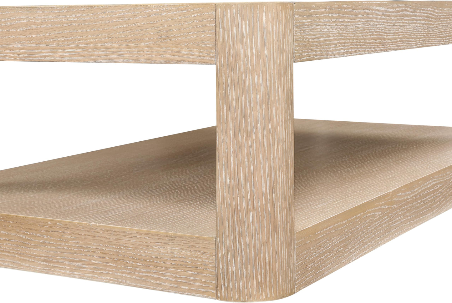 Meridian Furniture 99068Oak-CT Reeves Collection Art Deco Coffee Table with Rich Natural Finish, Oak Veneer, Mix of Solid Wood and MDF, 54" W x 28" D x 15" H, Natural