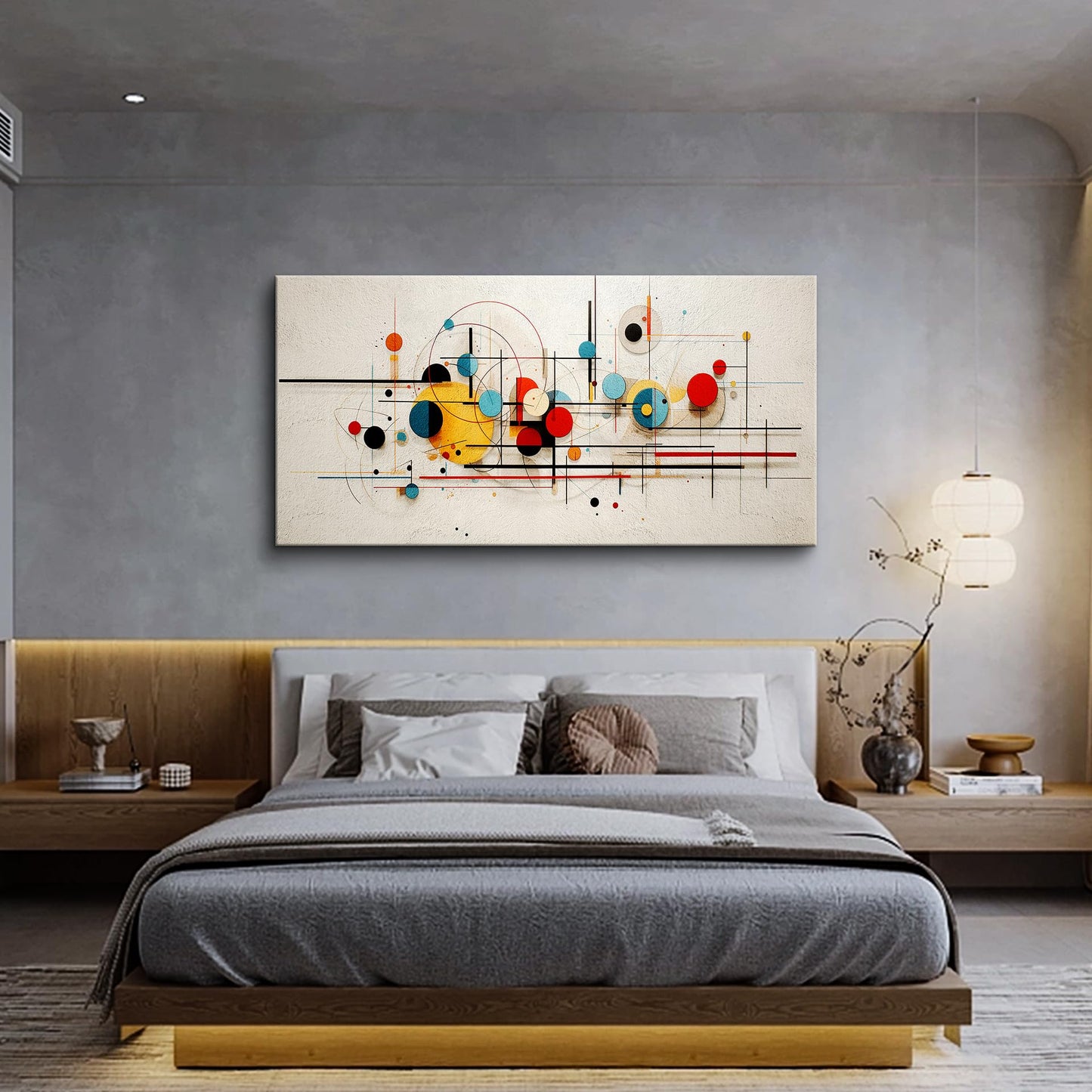 Wapluam Large Canvas Wall Art - Framed Wall Decorations for Living Room, Bedroom, Office - Abstract Wall Painting Prints - Ready to Hang