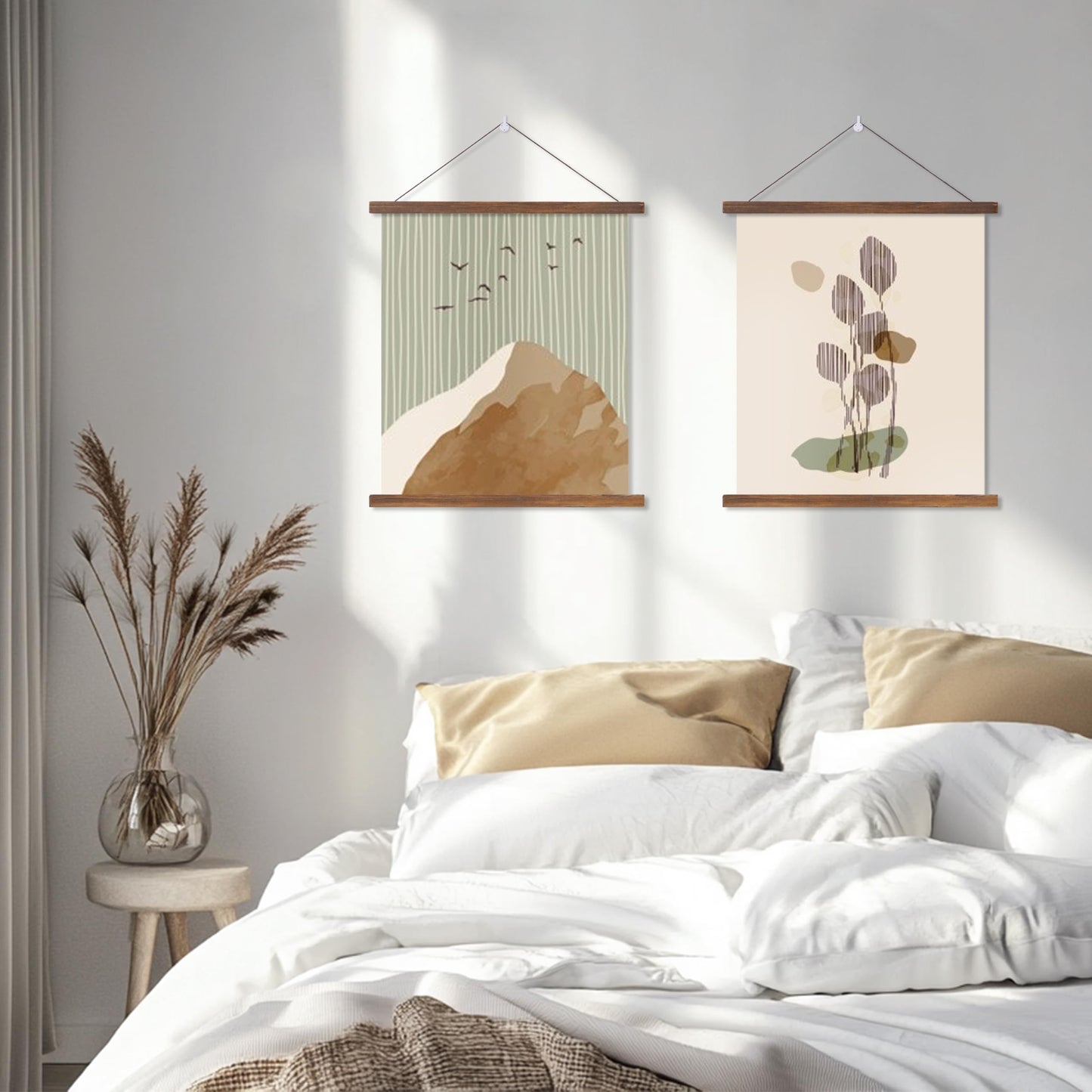 HEART ART Magnetic Poster Hanger Frame,18x24,18x20,18x12 Poster Frame Wood Wooden Magnet Hanging Kit for Walls Map Canvas Artwork (Teak Wood,2 PACK)