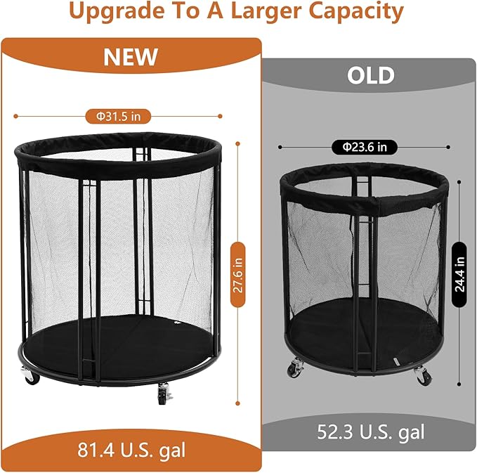 Ball Storage Bin for Garage, Balls Holder for Soccer, Basketball, Ball Cart, Rolling Basketball Rack for Outdoor, Indoor