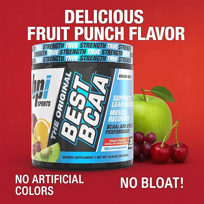 BPI Sports Best BCAA - BCAA Powder - Branched Chain Amino Acids - Muscle Recovery - Muscle Protein Synthesis - Lean Muscle - Improved Performance ??Hydration ??Fruit Punch - 60 Servings - 1.32 Pound