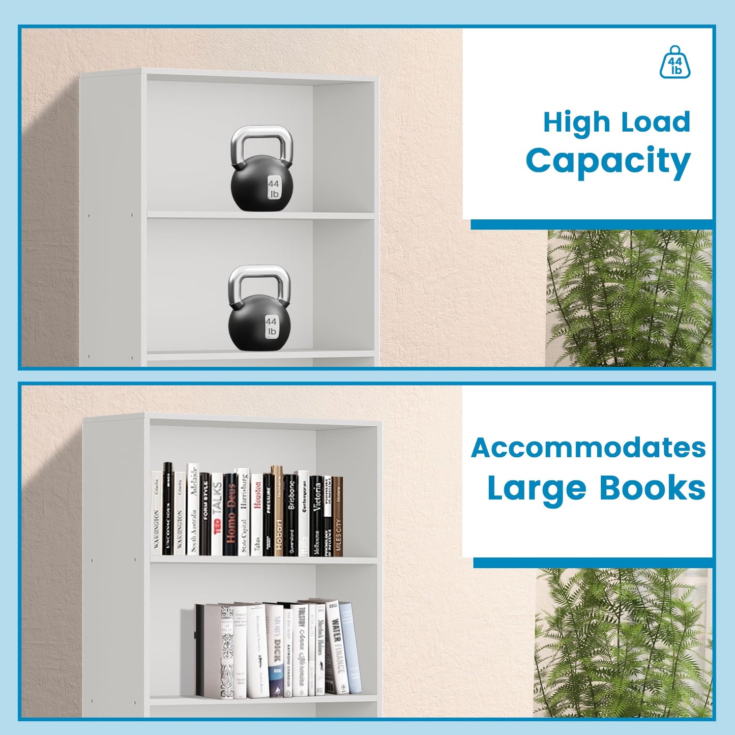 GRUSIGN 71" Tall 6-Tier Bookshelf, Large Open Display Bookcase with Ample Storage, Floor Standing Book Shelf for Living Room, Home Office, Bed Room, White