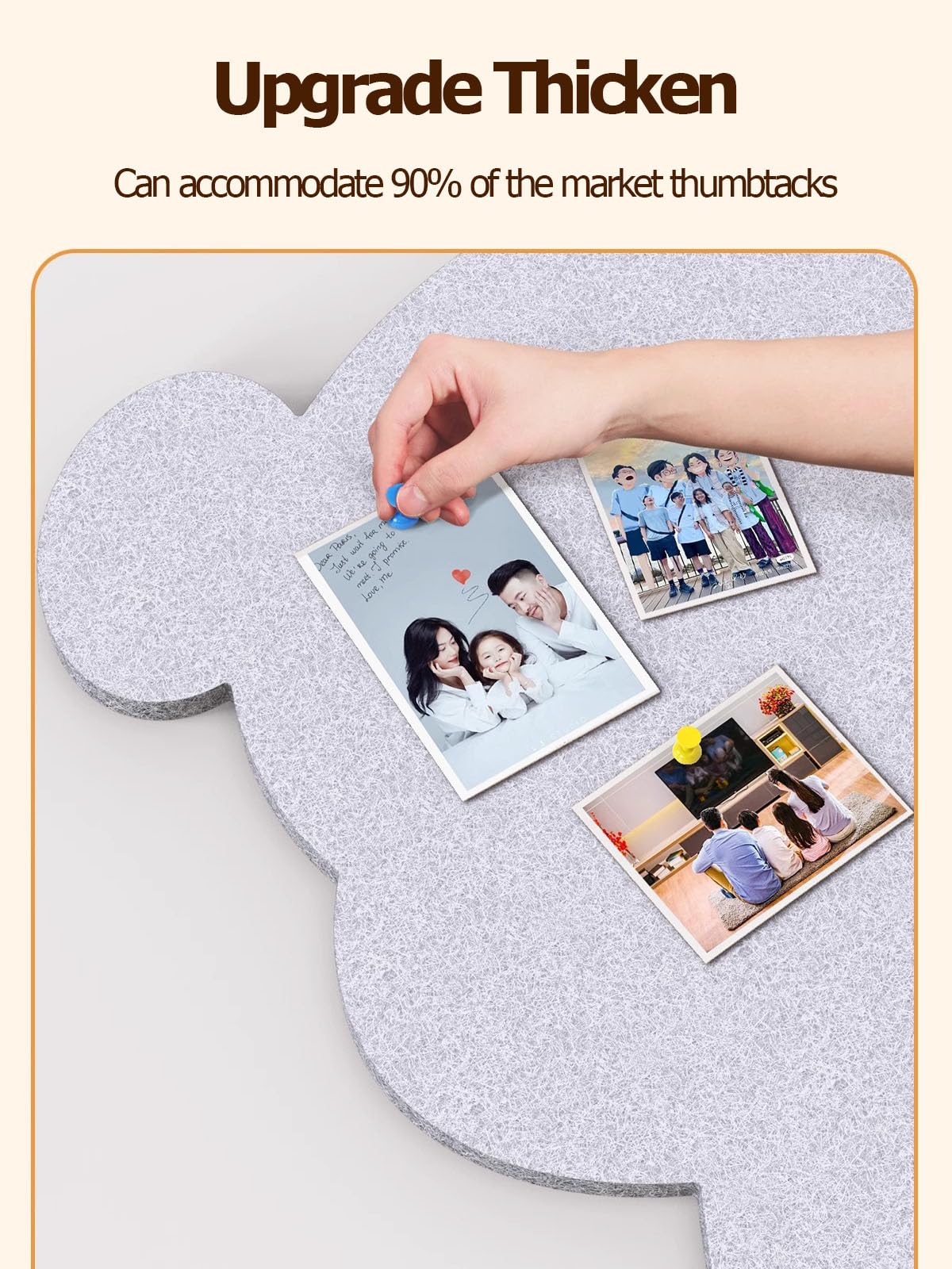 Bear Shaped Felt Wall Tiles Picture Display Board Decorative Creative Wall Aesthetic Photo Holder Bulletin Panel 31.4 * 47.2'' (Gray-Left)