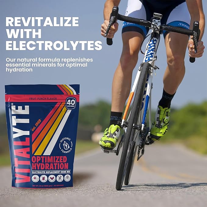 Vitalyte Electrolyte Powder Drink Mix, Isotonic Electrolyte Hydration Mix, Case Pack (6 Pack, Fruit Punch)
