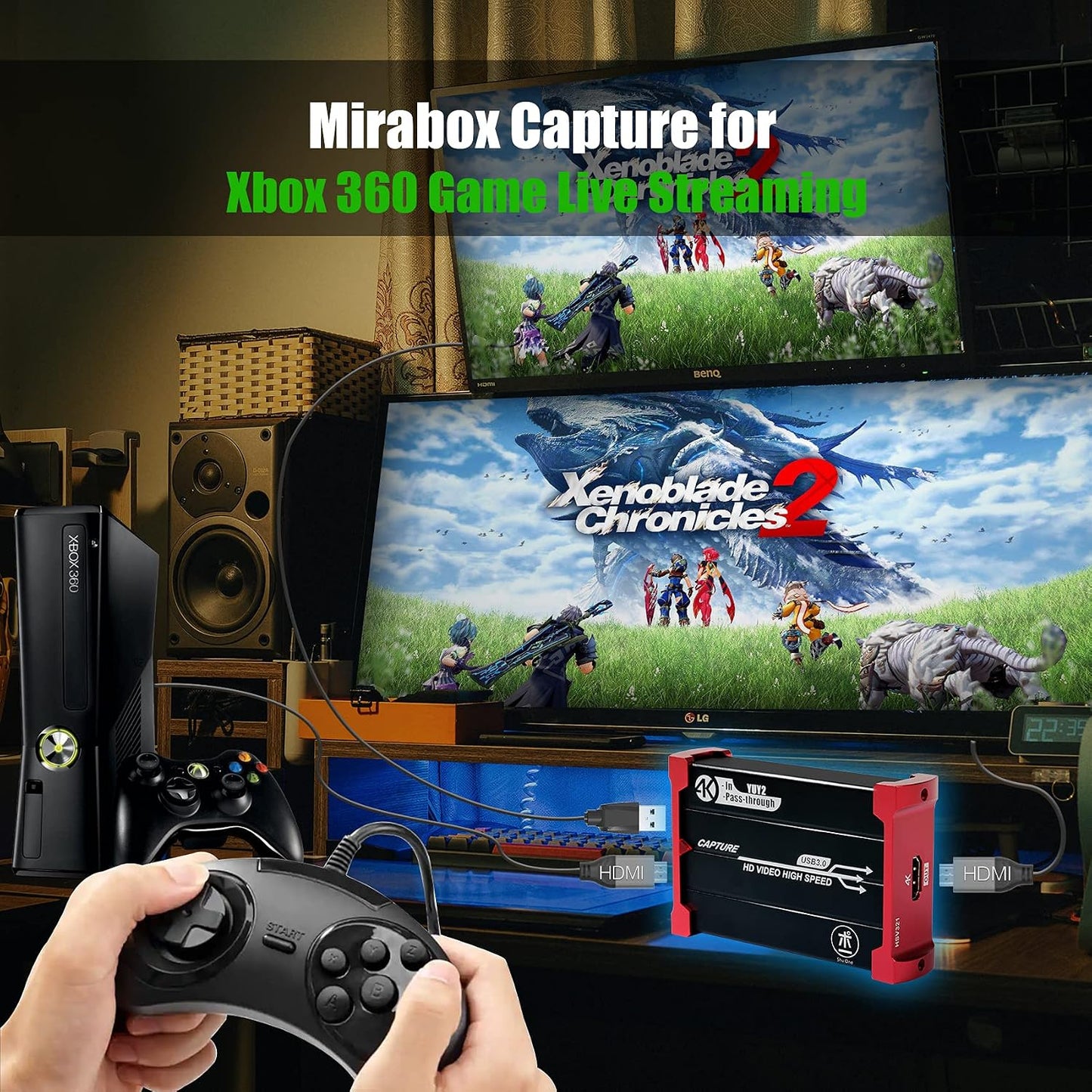 Mirabox Switch,USB3.0 1080P 60FPS 4K@30Hz PS4 PS5 Capture Card for Nintendo Video Audio Capture Card,Support Input