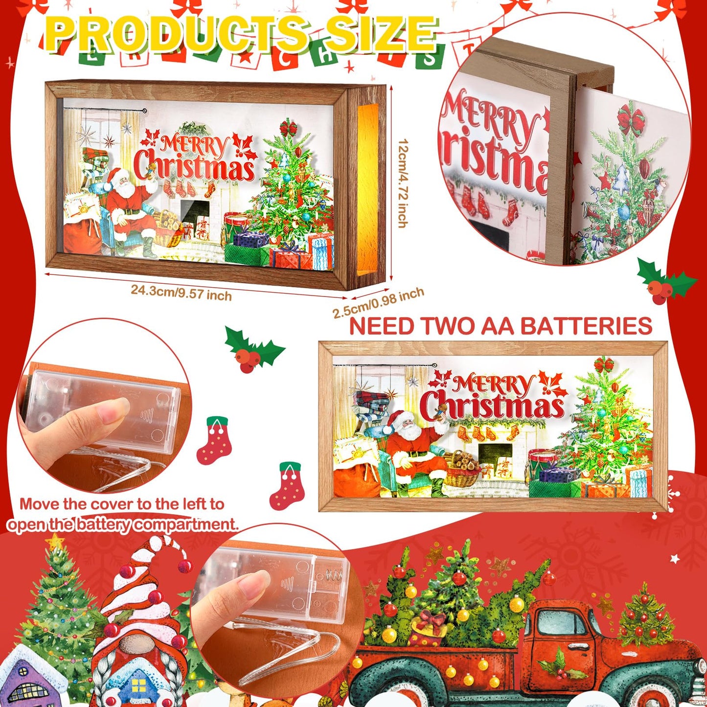Yuefunny 17 Pcs Interchangeable Holiday Season Sign Fall Thanksgiving Christmas Winter Night Light Shadow Box LED Welcome Wood Sign for Table Decorative Wooden Seasonal Decorations Ornament Gifts
