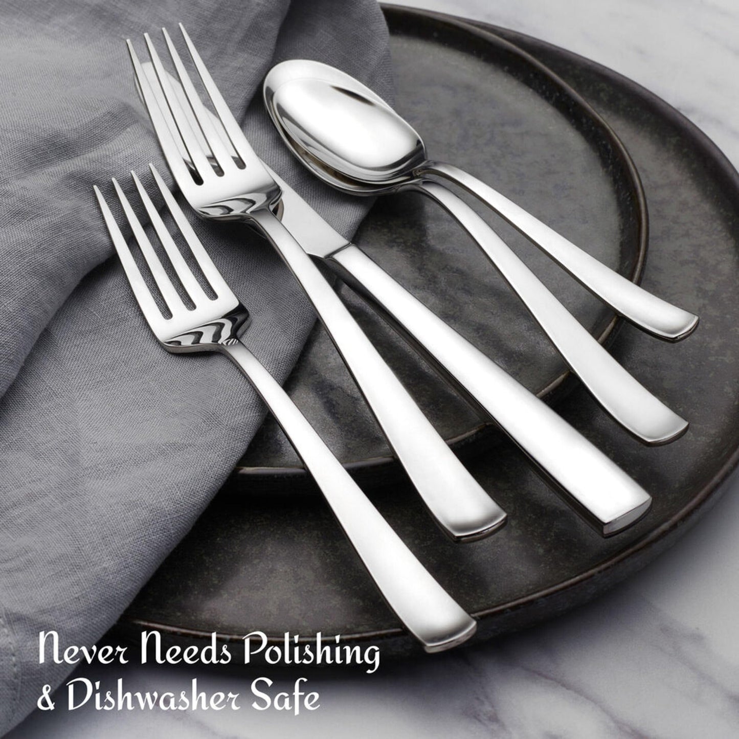Mikasa Barrett 18.10 45 Piece Stainless Steel Cutlery Set, Service For 8