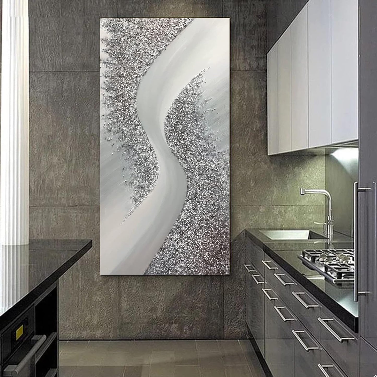 Yotree Paintings, 30X60 Inch Paintings Oil Hand Painting 3D Artwork Art Wood Inside Framed Hanging Wall Decoration Abstract Wall Art (30X60)