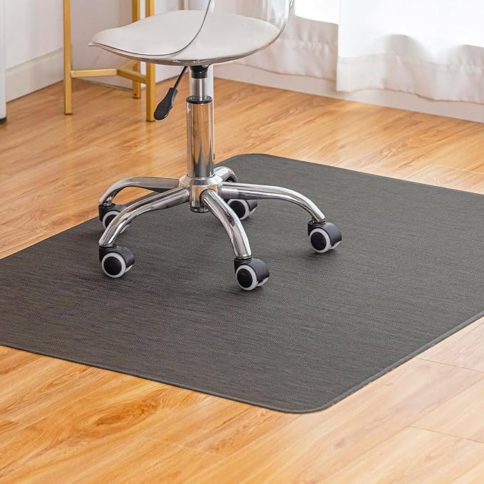 Baroyal Office Chair Mat for Hardwood Floor Under Desk Computer Rolling Chair Mat for Wood/Tile Floor Non-Slip Heavy Duty Desk Rug PVC Plastic Hard Floor Protector 48" x 60" (Espresso)